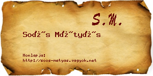 Soós Mátyás névjegykártya